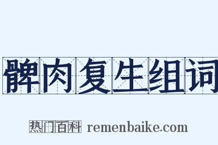 髀肉复生组词是什么意思的图片